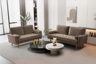 Picture of HAROLD Fabric Sofa Range (Brown) - 3+2 Seater