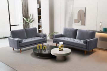 Picture of HAROLD 3 Seater Fabric Sofa (Grey) 