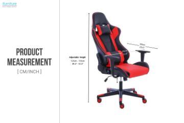 Picture of [FLOOR MODEL CLEARANCE] RAIDERS Swivel Gaming Chair (Red with Black)