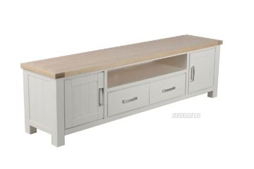 Picture of [FLOOR MODEL CLEARANCE] SICILY 201 2-Drawer Solid Wood with Ash Top Large TV Unit