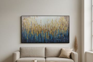 Picture of H80 Hand Oil Painting Canvas Wall Art With Black Frame (80x140cm)