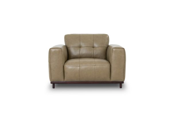 Picture of KALONA 3/2/1 Seater 100% Genuine Leather Sofa Range (Taupe) - 1 Seater