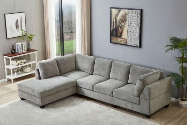 Picture of LIBERTY Premium Chaise Facing Left  Sectional Sofa (Light Grey) 