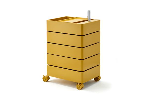 Picture of GALEN Rotating 5 Tier Utility Drawer Wheel Trolley - Turmeric Yellow