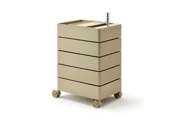 Picture of GALEN Rotating 5 Tier Utility Drawer Wheel Trolley - Khaki