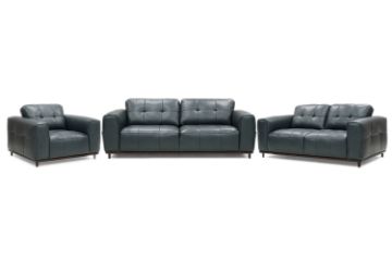 Picture of KALONA 3/2/1 Seater 100% Genuine Leather Sofa Range (Dark Blue)