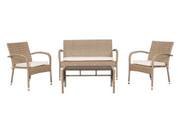 Picture of SLOAN 4PC Outdoor Dining Wicker Sofa Set/Lounge Set