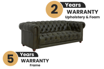 Picture of BAMBURGH 100% Genuine Leather 3 Seater Chesterfield Sofa