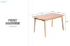 Picture of WINDSOR Solid Wood Dining Table (Natural Colour) - 150 Table