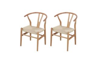 Picture of 53x50x79 WISHBONE Solid Wood Y Replica Chair (Natural) - 2 Chairs in 1 Carton