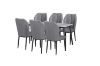 Picture of MIKASA 140 Sintered Stone Top 7PC Dining Set (Grey Table + 6 Dark Grey Chairs)