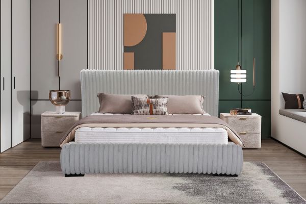 Picture of HILLSDALE Fabric Bed Frame (Grey) - Super King Size