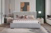 Picture of HILLSDALE Fabric Bed Frame in Super King Size (Grey) 