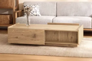 Picture of SACHA 110 2-Drawer Rectangle Coffee Table (Oak Colour)