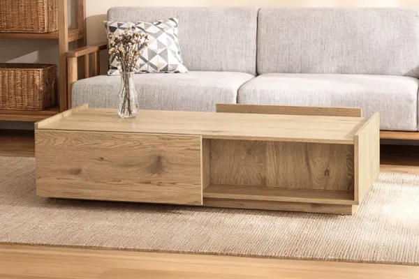 Picture of SACHA 110 2-Drawer Rectangle Coffee Table (Oak Colour)