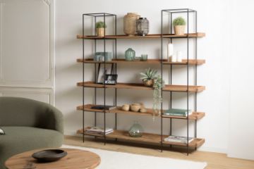Picture of ELMORE 181x180cm 5-Tier Reclaimed Pine Wood  Shelves