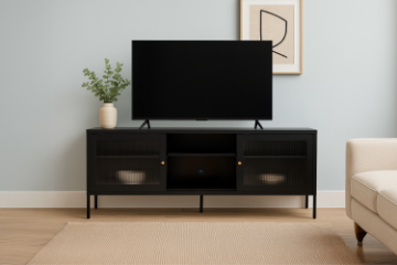 Picture of STARK Steel Frame 1.5M Sliding Door TV Unit (Black)