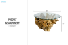 Picture of TAKARA D90 Tempered Glass Top Handcrafted Teak Root Coffee Table