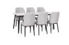 Picture of MIKASA 140 Sintered Stone Top 7PC Dining Set (Crisp-White Table + 6 Light Grey Chairs)