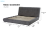 Picture of AMORA Fabric Queen/Super King Size Bed Frame (Grey)