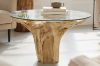 Picture of TAKARA D110 Tempered Glass Top Handcrafted Teak Root Dining Table