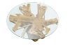 Picture of TAKARA D110 Tempered Glass Top Handcrafted Teak Root Dining Table