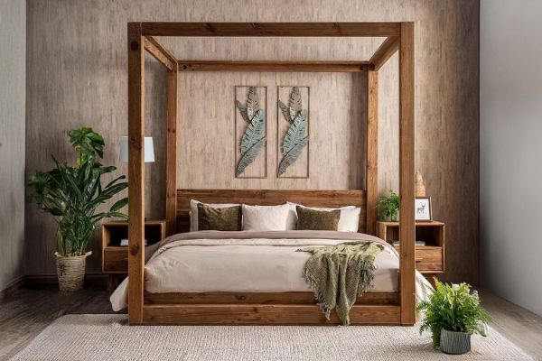 Picture of LIORA Reclaimed Pine 4 Poster Bed Frame - Super King