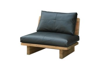 Picture of TIMBERA 100% Genuine Leather Reclaimed Pine Wood Sofa Range - 1 Seater