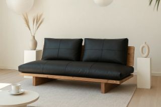 Picture of TIMBERA 100% Genuine Leather Reclaimed Pine Wood Sofa Range - 3 Seater