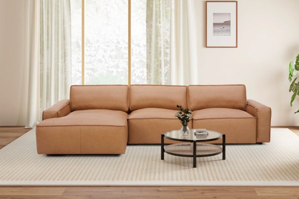 Picture of HAMMOND 100% Oil-Waxed Leather Sectional Modular Sofa - Chaise Facing Left
