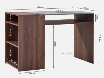 Picture of [FLOOR MODEL CLEARANCE]  BILLY 116 Writing Desk with Shelf *Walnut