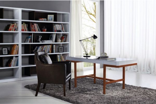 Picture of  [FLOOR MODEL CLEARANCE] ARCTIC 165 High Gloss Solid Ash Wood Office Desk with 3 Drawers