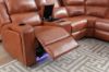 Picture of [FLOOR MODEL CLEARANCE]FARMLYN Electric Adjustable Seat Reclining Corner Sofa/Modular Sofa with USB Port and LED Light (Brown)