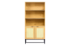 Picture of  [FLOOR MODEL CLEARANCE]  SAILOR 2-Door Bookshelf with Rattan (Oak Colour)