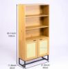 Picture of  [FLOOR MODEL CLEARANCE]  SAILOR 2-Door Bookshelf with Rattan (Oak Colour)