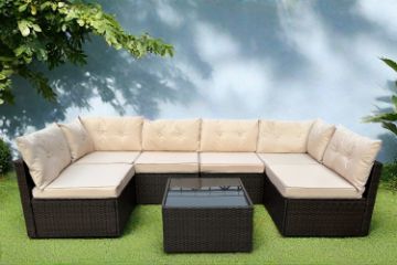 Picture of RENAVA 5PC Sectional Outdoor Lounge Wicker Sofa Set