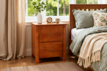 Picture of METRO 2-Drawer Bedside Table (Caramel)