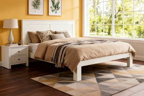 Picture of METRO Pine Bed Frame Single/King Single/Double/Queen Size (White)