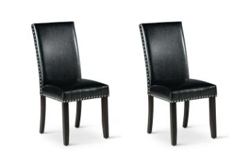 Picture of SERENO High Back Vegan Leather Dining Chair (Black) - 2 Chairs in 1 Carton