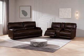 Picture of DAWSON Power Reclining Foil-Printed Fabric Sofa Range - 3RR+2RRC Sofa Set