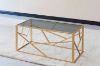 Picture of CLIO Rectangle Grey Glass with Golden Legs Coffee Table