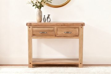 Picture of WESTMINSTER Solid Oak 2-Drawer Console Table