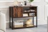Picture of BESTIER Console Table with Storage Cabinet and Shelves  (Brown)