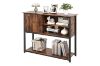 Picture of BESTIER Console Table with Storage Cabinet and Shelves  (Brown)