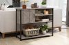 Picture of BESTIER Console Table with Storage Cabinet and Shelves  (Grey)