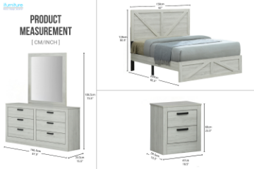 Picture of ASHLEY Bedroom Combo Set in Queen Size - 5PC Combo