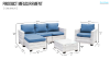 Picture of EUDY 6PC Modular Wicker Outdoor Lounge Sofa Set (Grey+Blue)