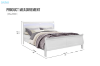 Picture of LOUIS Hevea Wood Bed Frame with LED Lighting Headboard in Queen Size (White)