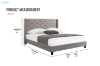 Picture of ELY Fabric Bed Frame in Queen/King Size (Beige)