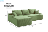 Picture of ASHFORD Fabric Sectional Compressed Sofa (Green) - Chaise Facing Left